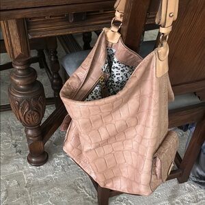Tan Quilted Shoulder Bag with Relaxed Style; used.  No bundling